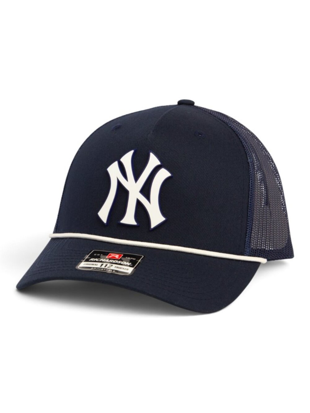 New York Yankees NY White 3D Snapback Trucker Rope Hat- Navy/ White